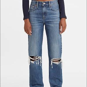 Levi’s Distressed Low Pro Straight Jeans